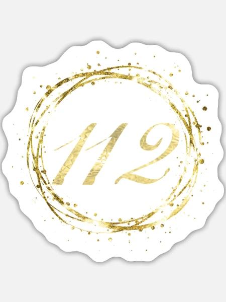 112 - Sticker Größe L (20 x 20 cm) - Mattweiß
