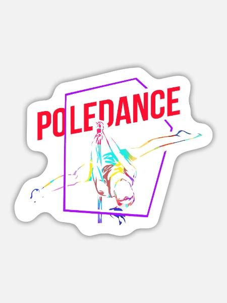 Feuriger Pole Dance Junggesellenabschied - Sticker Größe L (20 x 20 cm) - Mattweiß