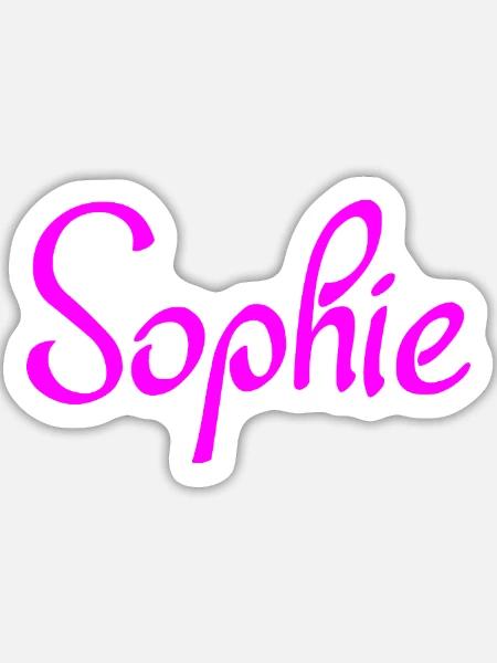 Sophie Neon Rosa Script - Sticker Größe L (20 x 20 cm) - Mattweiß