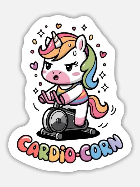 Kardio-Mais - Sticker Größe L (20 x 20 cm) - Mattweiß