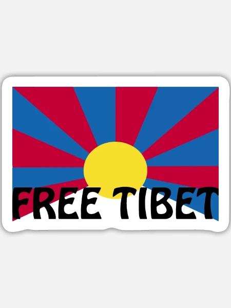 free tibet - Sticker Größe L (20 x 20 cm) - Mattweiß