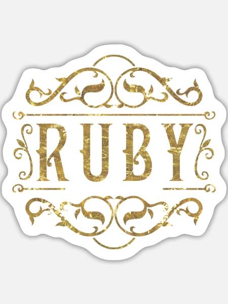 Ruby gold - Sticker Größe L (20 x 20 cm) - Mattweiß