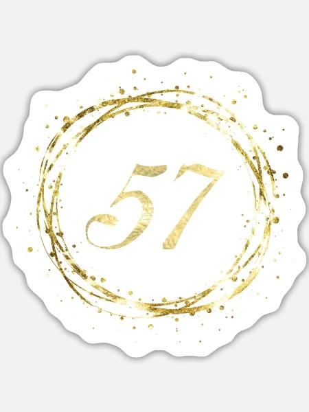 57 - Sticker Größe L (20 x 20 cm) - Mattweiß