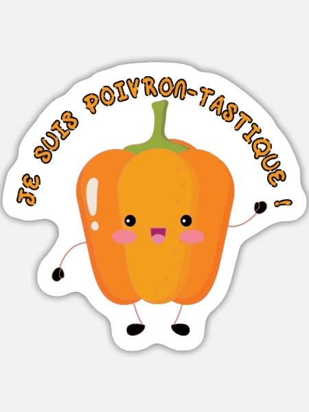 Ich bin ein tastischer Pfeffer - Sticker Größe L (20 x 20 cm) - Mattweiß