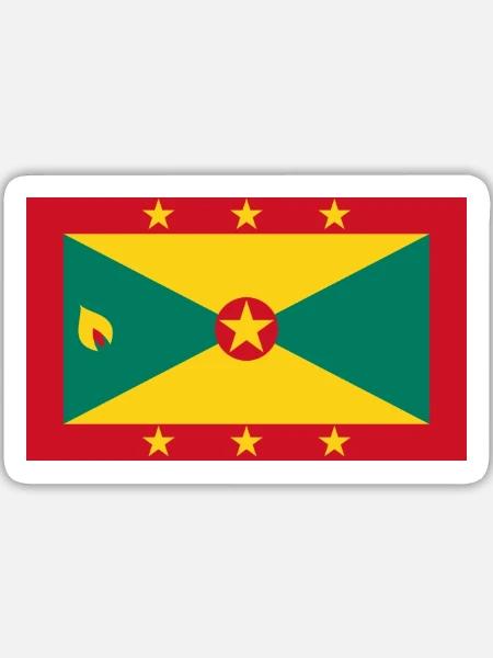 Grenada - Sticker Größe L (20 x 20 cm) - Mattweiß
