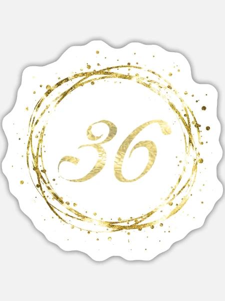36 - Sticker Größe L (20 x 20 cm) - Mattweiß