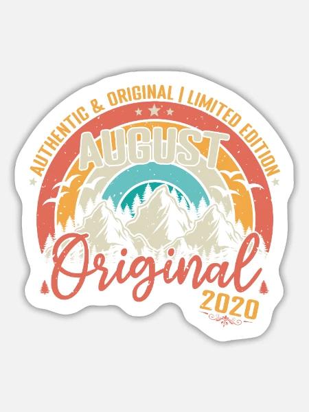 August 2020 August Jubiläum 2020 August - Sticker Größe L (20 x 20 cm) - Mattweiß