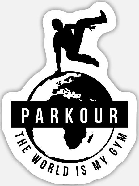 Furchtloser Parkour Stadtakrobat - Sticker Größe L (20 x 20 cm) - Mattweiß