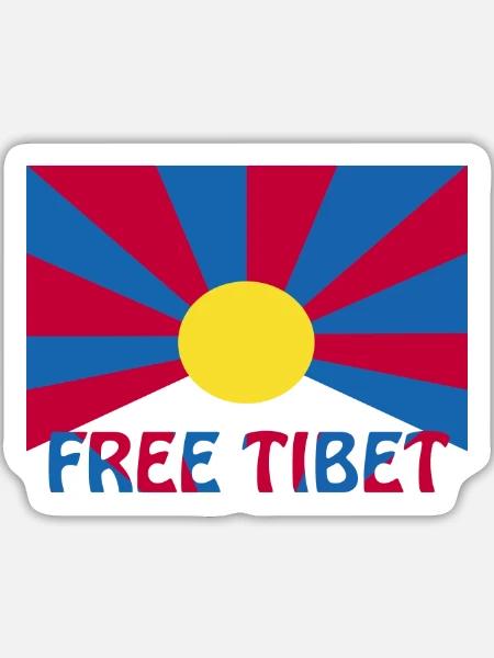 free tibet - Sticker Größe L (20 x 20 cm) - Mattweiß