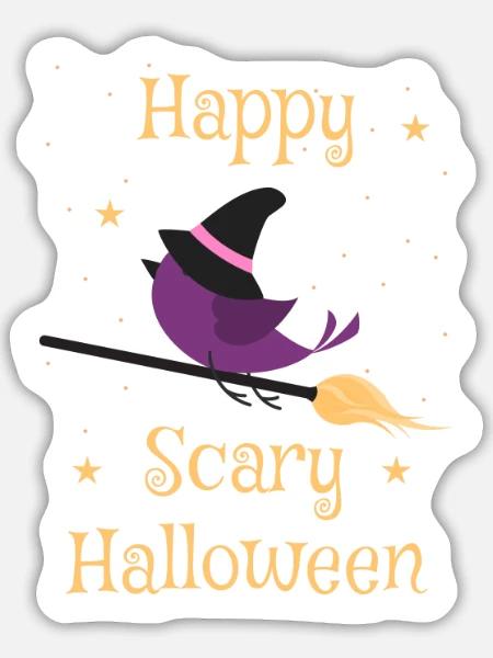 Gruseliges Halloween - Sticker Größe L (20 x 20 cm) - Mattweiß
