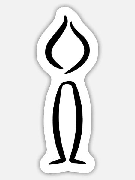 Kerze Design Schwarz - Sticker Größe L (20 x 20 cm) - Mattweiß