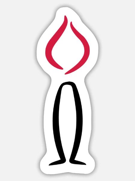 Kerze - Sticker Größe L (20 x 20 cm) - Mattweiß