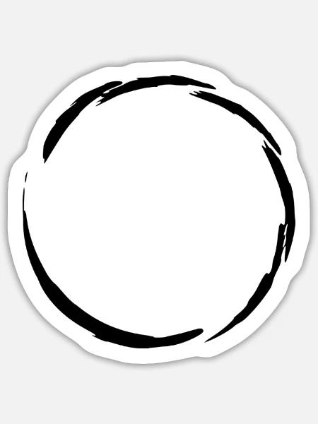 Kreis Symbol - Sticker Größe L (20 x 20 cm) - Mattweiß