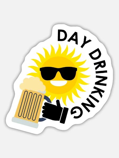 Bier Mallorca Saufen - Sticker Größe L (20 x 20 cm) - Mattweiß