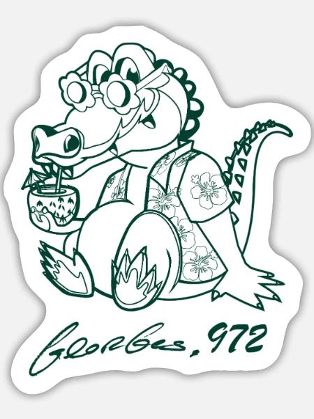 Georges Basic dunkelgrün - Sticker Größe L (20 x 20 cm) - Mattweiß