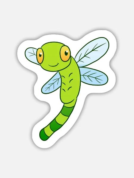 Libelle - Sticker Größe L (20 x 20 cm) - Mattweiß