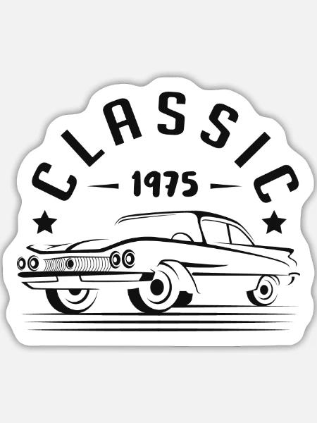 Klassisch 1975. - Sticker Größe L (20 x 20 cm) - Mattweiß