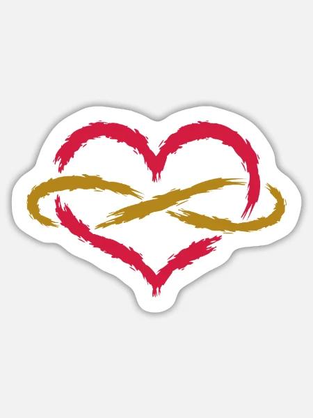 Herz Unendlich Endlos - Sticker Größe L (20 x 20 cm) - Mattweiß