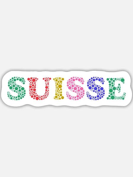 SCHWEIZ. LAND - Sticker Größe L (20 x 20 cm) - Mattweiß