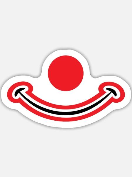 Clowngesicht mit roter Nase. Clownsgesicht - Sticker Größe L (20 x 20 cm) - Mattweiß