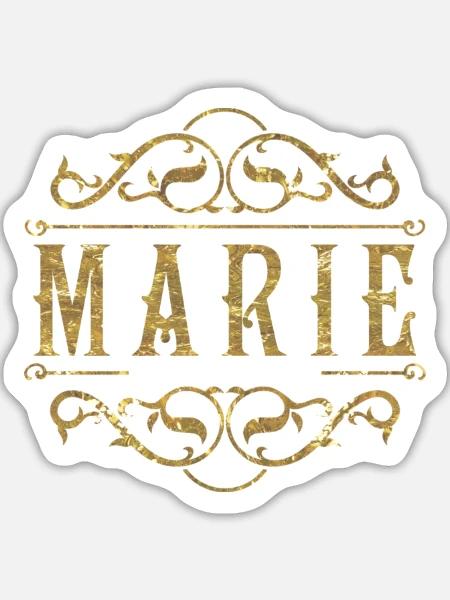 Marie gold - Sticker Größe L (20 x 20 cm) - Mattweiß