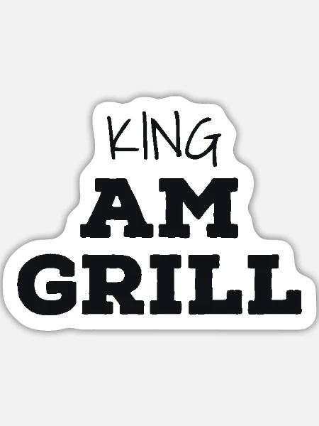 King am Grill - Sticker Größe L (20 x 20 cm) - Mattweiß