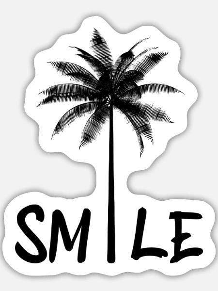 Einfach lächeln - Sticker Größe L (20 x 20 cm) - Mattweiß