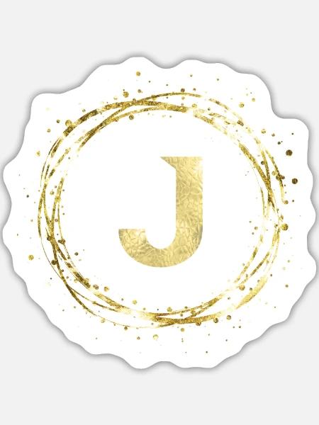 J - Sticker Größe L (20 x 20 cm) - Mattweiß