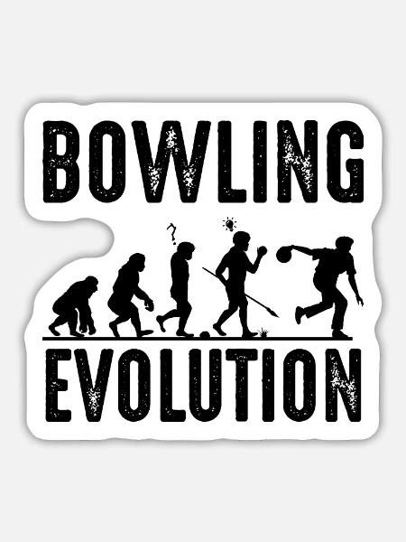 Bowling - Sticker Größe L (20 x 20 cm) - Mattweiß