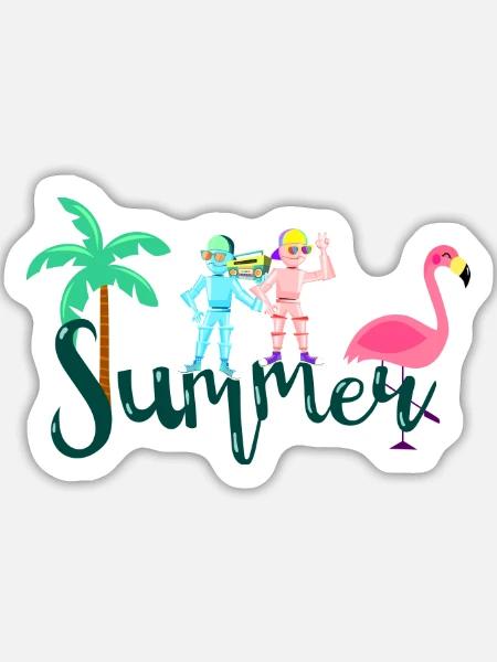 Sommer - Sticker Größe L (20 x 20 cm) - Mattweiß