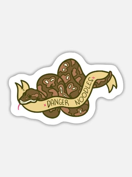 Lauernde Python Schlangenfreund - Sticker Größe L (20 x 20 cm) - Mattweiß