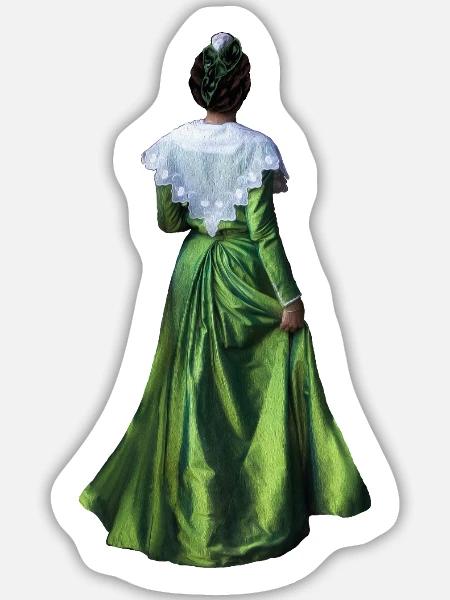 Arlesienne Grün - Sticker Größe L (20 x 20 cm) - Mattweiß