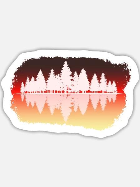Wald - Forest - Sticker Größe L (20 x 20 cm) - Mattweiß