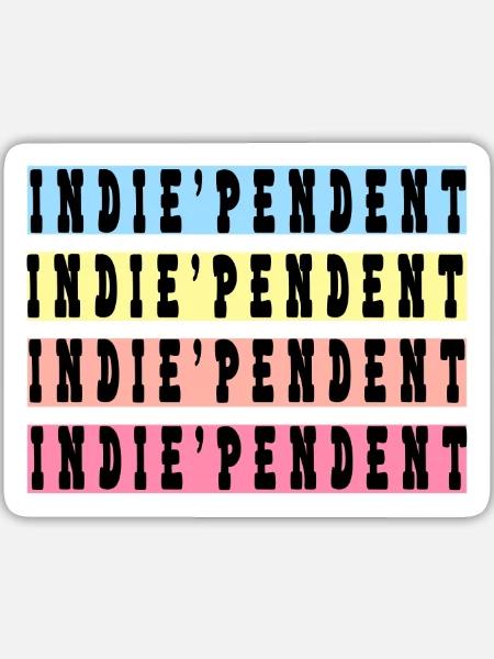 Unabhängig - Sticker Größe L (20 x 20 cm) - Mattweiß