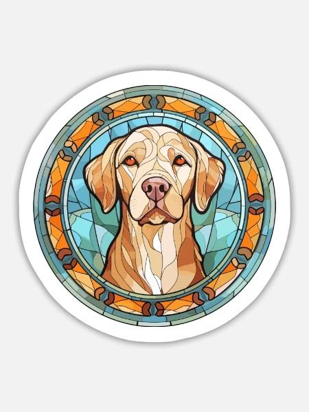 Akbash Hunderasse Buntes Aquarell - Sticker Größe L (20 x 20 cm) - Mattweiß