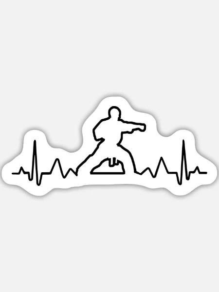 Electro Karaté - Sticker Größe L (20 x 20 cm) - Mattweiß