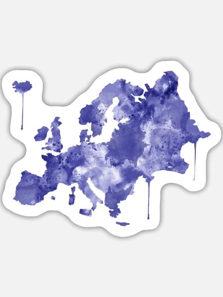 Europa - Sticker Größe L (20 x 20 cm) - Mattweiß