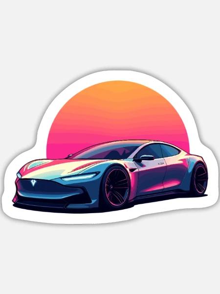Elektrische Welle - Sticker Größe L (20 x 20 cm) - Mattweiß