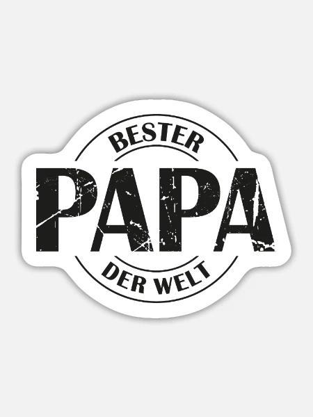 Bester Papa der Welt - Sticker Größe L (20 x 20 cm) - Mattweiß