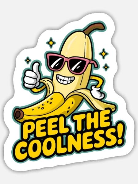 Schälen Sie die Coolness! - Sticker Größe L (20 x 20 cm) - Mattweiß
