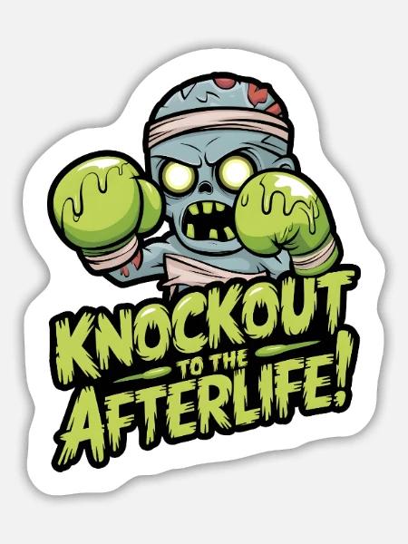Knockout zum - Sticker Größe L (20 x 20 cm) - Mattweiß