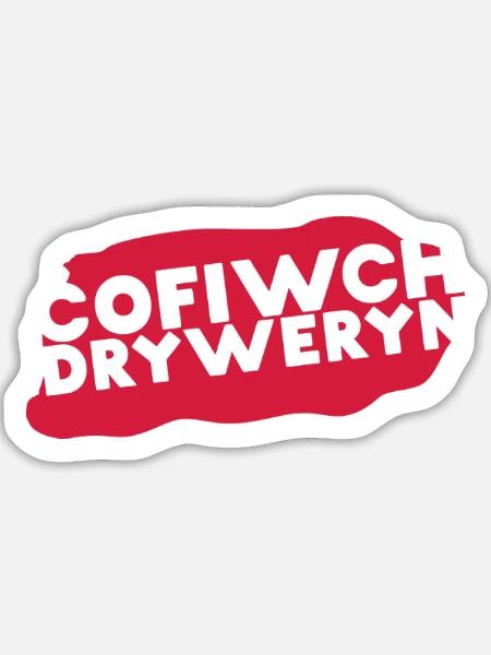 Cofiwch Dryweryn - Sticker Größe L (20 x 20 cm) - Mattweiß