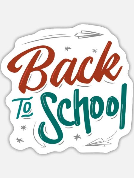 Back to school - Sticker Größe L (20 x 20 cm) - Mattweiß