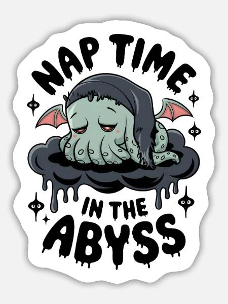 Nickerchen im Abgrund - Sticker Größe L (20 x 20 cm) - Mattweiß