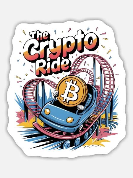 Die Krypto-Fahrt - Sticker Größe L (20 x 20 cm) - Mattweiß
