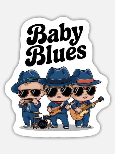 Baby-Blues - Sticker Größe L (20 x 20 cm) - Mattweiß