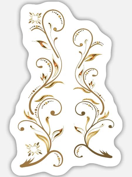 Blumenranken - Sticker Größe L (20 x 20 cm) - Mattweiß