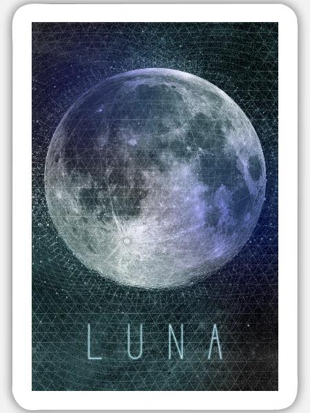 LUNA - Sticker Größe L (20 x 20 cm) - Mattweiß
