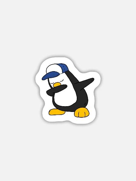 Penguin Dabbing Dab Pinguin - Sticker Größe L (20 x 20 cm) - Mattweiß