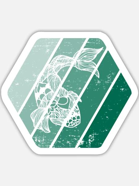 Koi - Sticker Größe L (20 x 20 cm) - Mattweiß
